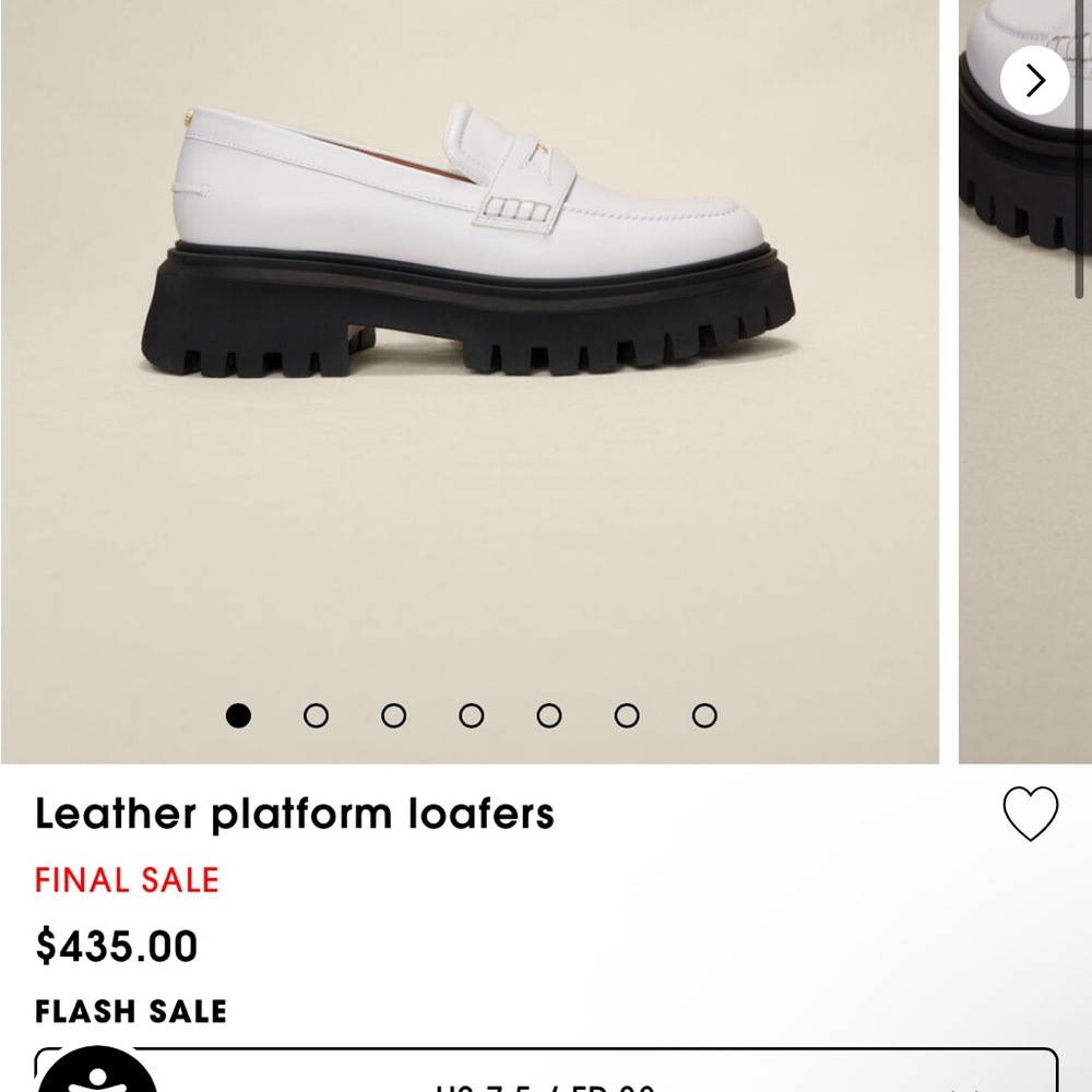 MAJE White Leather Loafers - Brand new in box - CURRENTLY ON SITE FOR $400+ - Picture 7 of 11